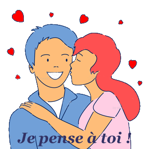 Gif animé je pense à toi couple